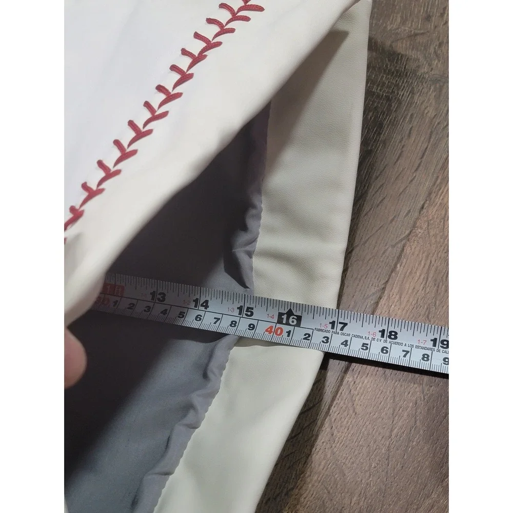Zumer Sport Drawstring Backpack 34 Baseball‎ Stitch White Red Blue